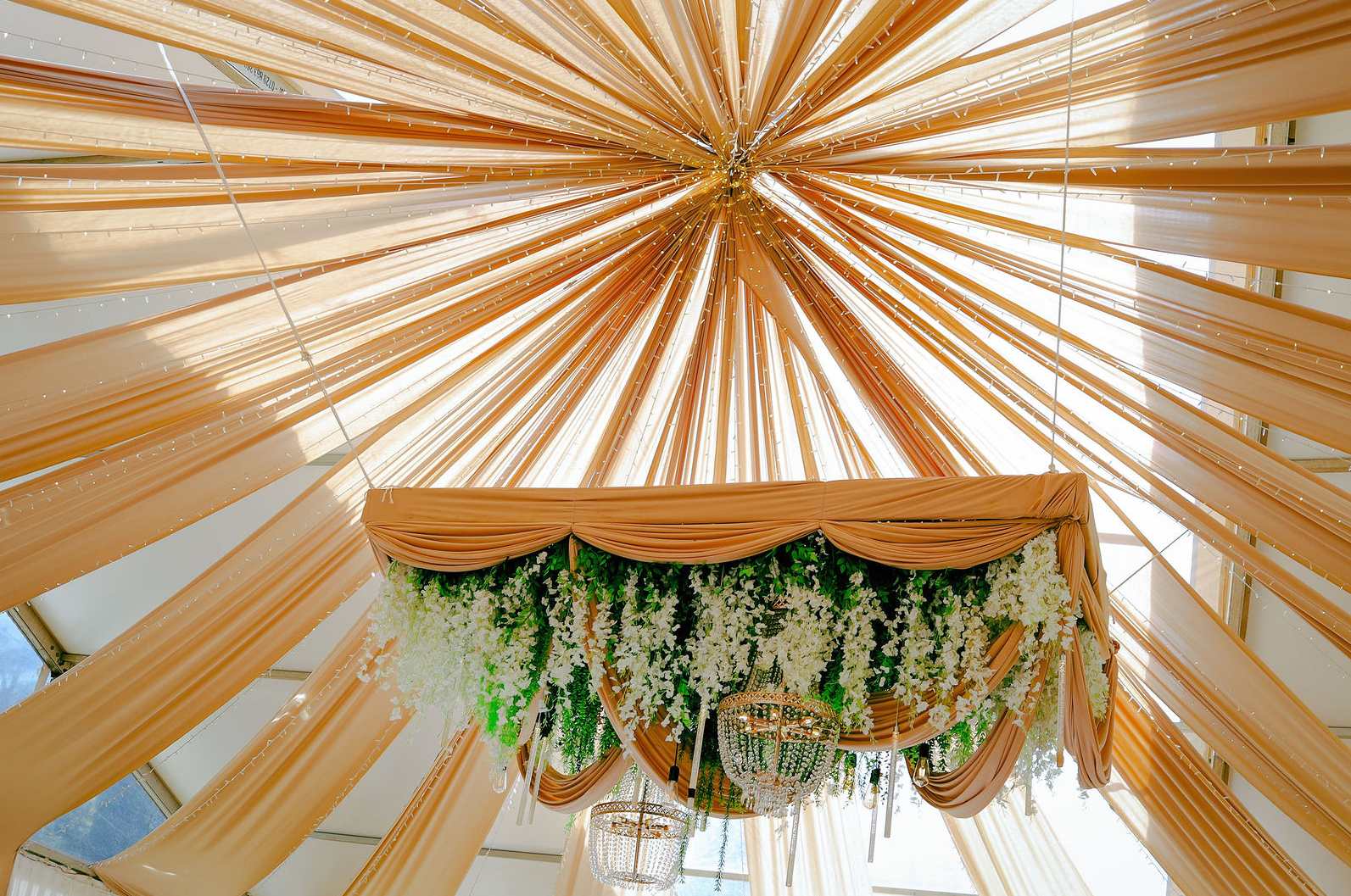 Chiffon ceiling drape
