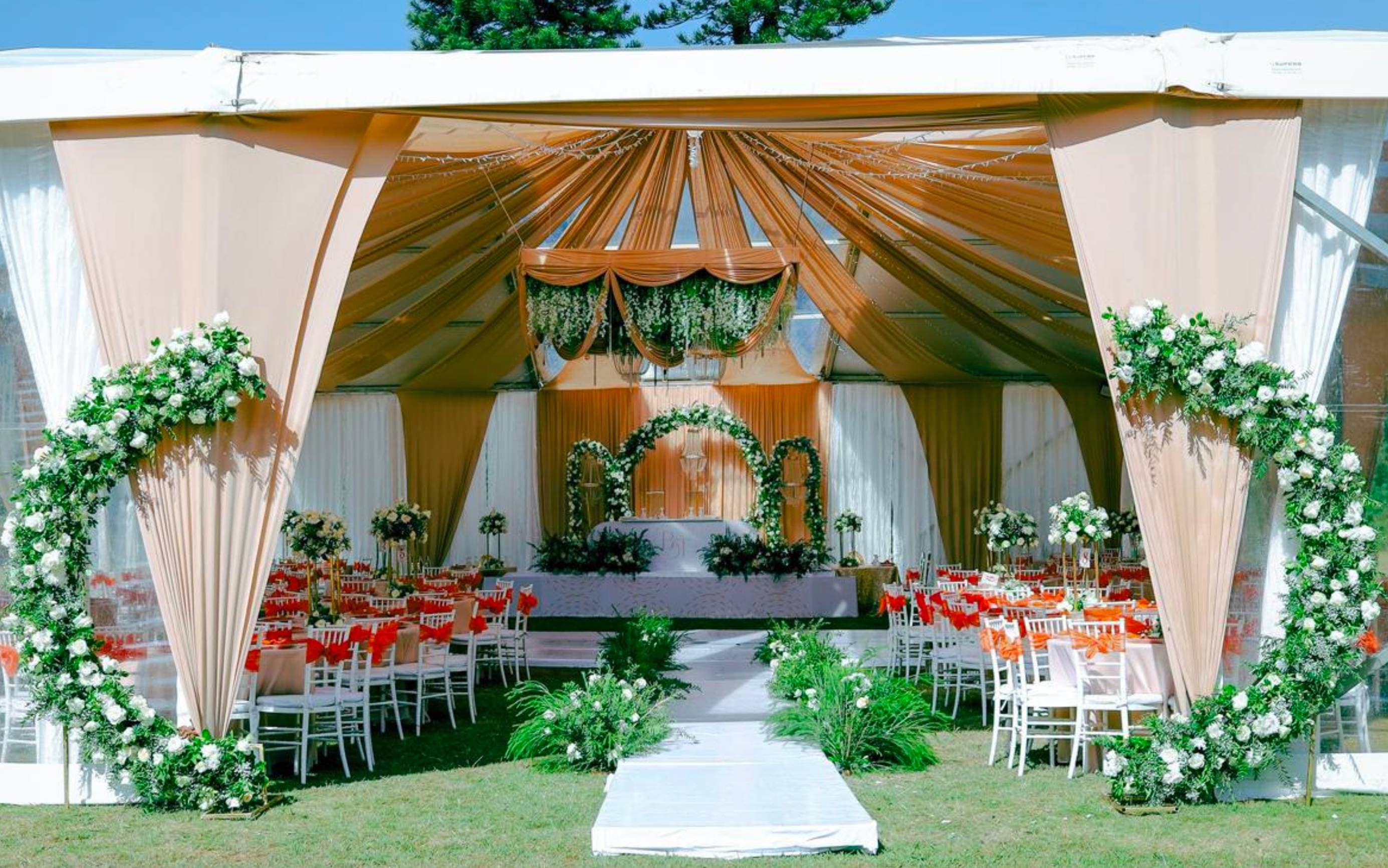 Greenery and flower wall backdrop