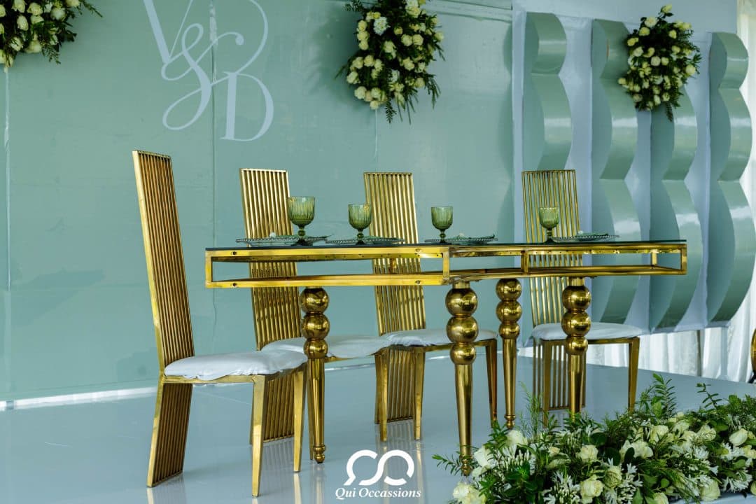 Rustic wooden table setup