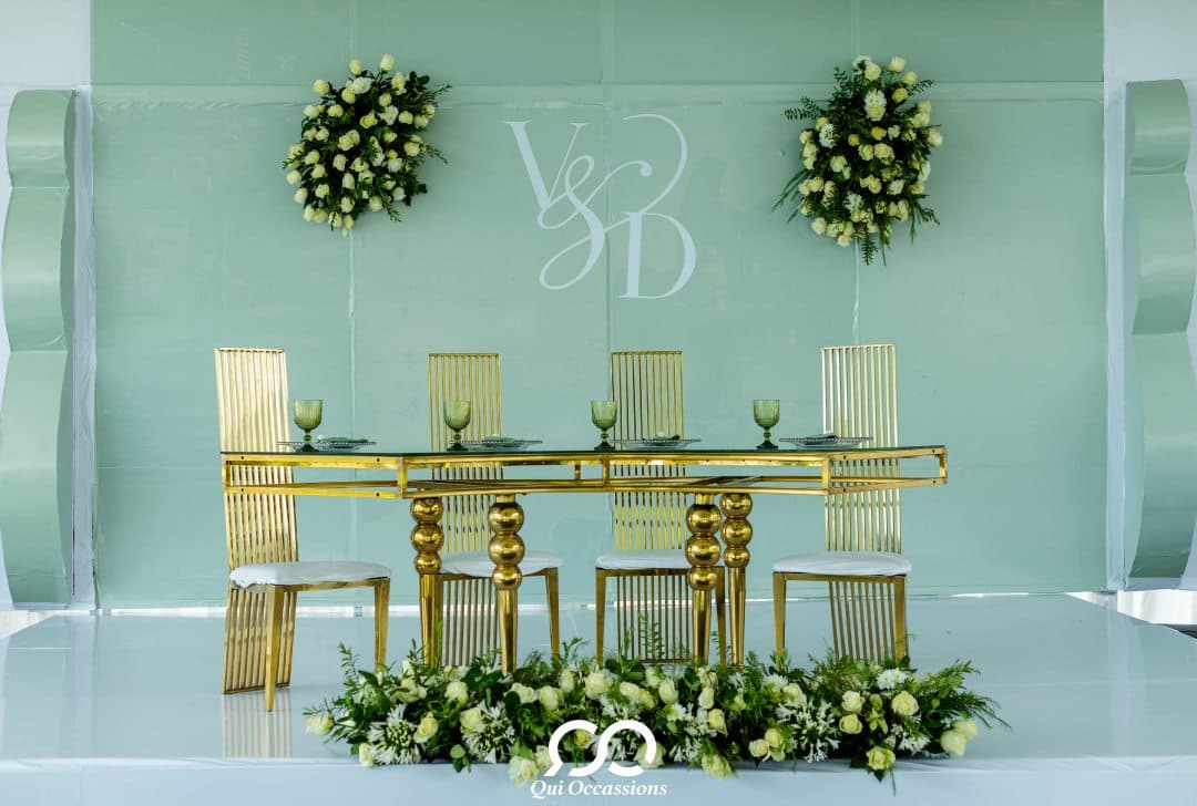 Rustic wooden table setup