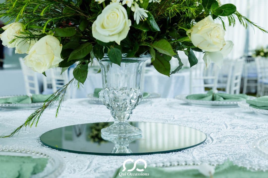 Rustic wooden table setup